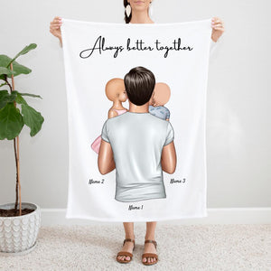 Best Dad - Personalised Fleece Blanket (1-4 children)