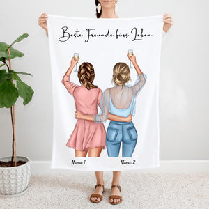 Best Friends Cheers - Personalised Fleece Blanket