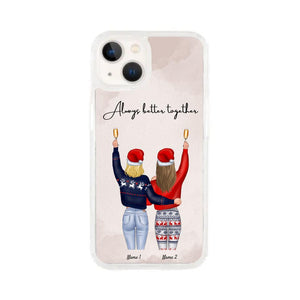 Christmas - Best Friends/ Siblings Cheers Personalized Phone Case (2-4 Women)