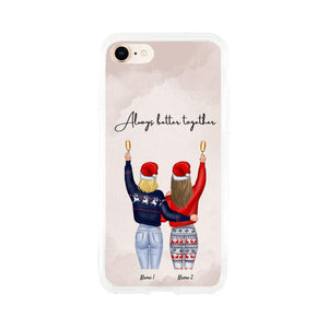 Christmas - Best Friends/ Siblings Cheers Personalized Phone Case (2-4 Women)