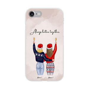 Christmas - Best Friends/ Siblings Cheers Personalized Phone Case (2-4 Women)