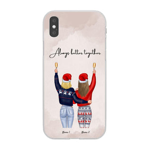 Christmas - Best Friends/ Siblings Cheers Personalized Phone Case (2-4 Women)