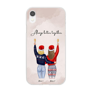 Christmas - Best Friends/ Siblings Cheers Personalized Phone Case (2-4 Women)