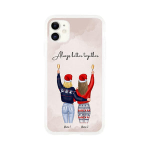 Christmas - Best Friends/ Siblings Cheers Personalized Phone Case (2-4 Women)