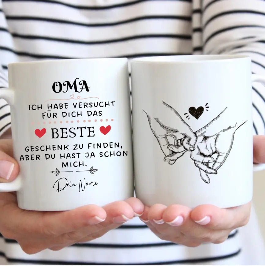 Bestes Geschenk für Oma - Personalisierte Tasse (Für Mama, Papa, Oma oder Opa)