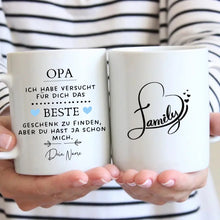 Load image into Gallery viewer, Bestes Geschenk für Opa - Personalisierte Tasse (Für Mama, Papa, Oma oder Opa)
