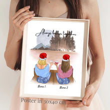 Load image into Gallery viewer, Best Friends with Drinks Christmas - Personalized Poster 
