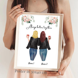 Favorite Sisters with Leatherjacket - Personalized Poster