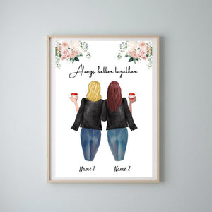 Favorite Sisters with Leatherjacket - Personalized Poster