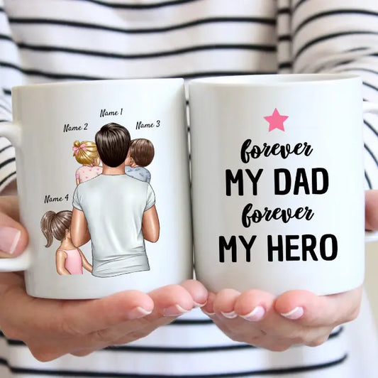 Best Dad with Children - Personalized Mug (1-4 Children)