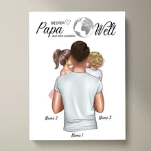Load image into Gallery viewer, Bester Papa auf der Welt - Personalisiertes Poster (Vater mit Kindern)
