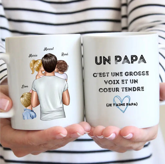 Je t'aime papa - Mug personnalisé (1-4 enfants)