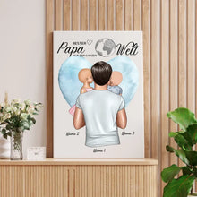 Load image into Gallery viewer, Bester Papa auf der Welt - Personalisierte Leinwand (Vater mit Kindern)
