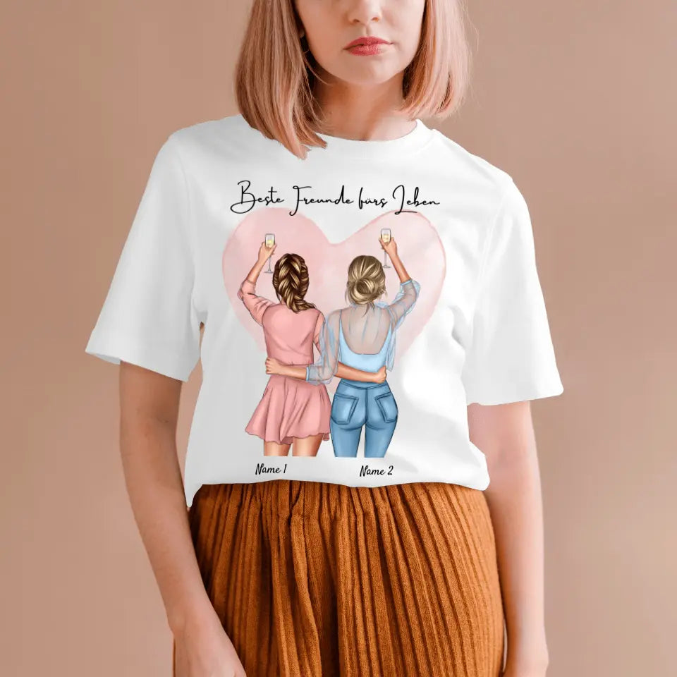 Best Friends Cheers Personalized T-Shirt (100% Cotton, Unisex)