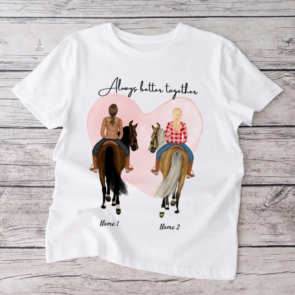 Best Horse Girlfriends - Personalized T-shirt (1-3 female riders)
