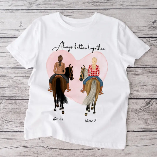 Best Horse Girlfriends - Personalized T-shirt (1-3 female riders)