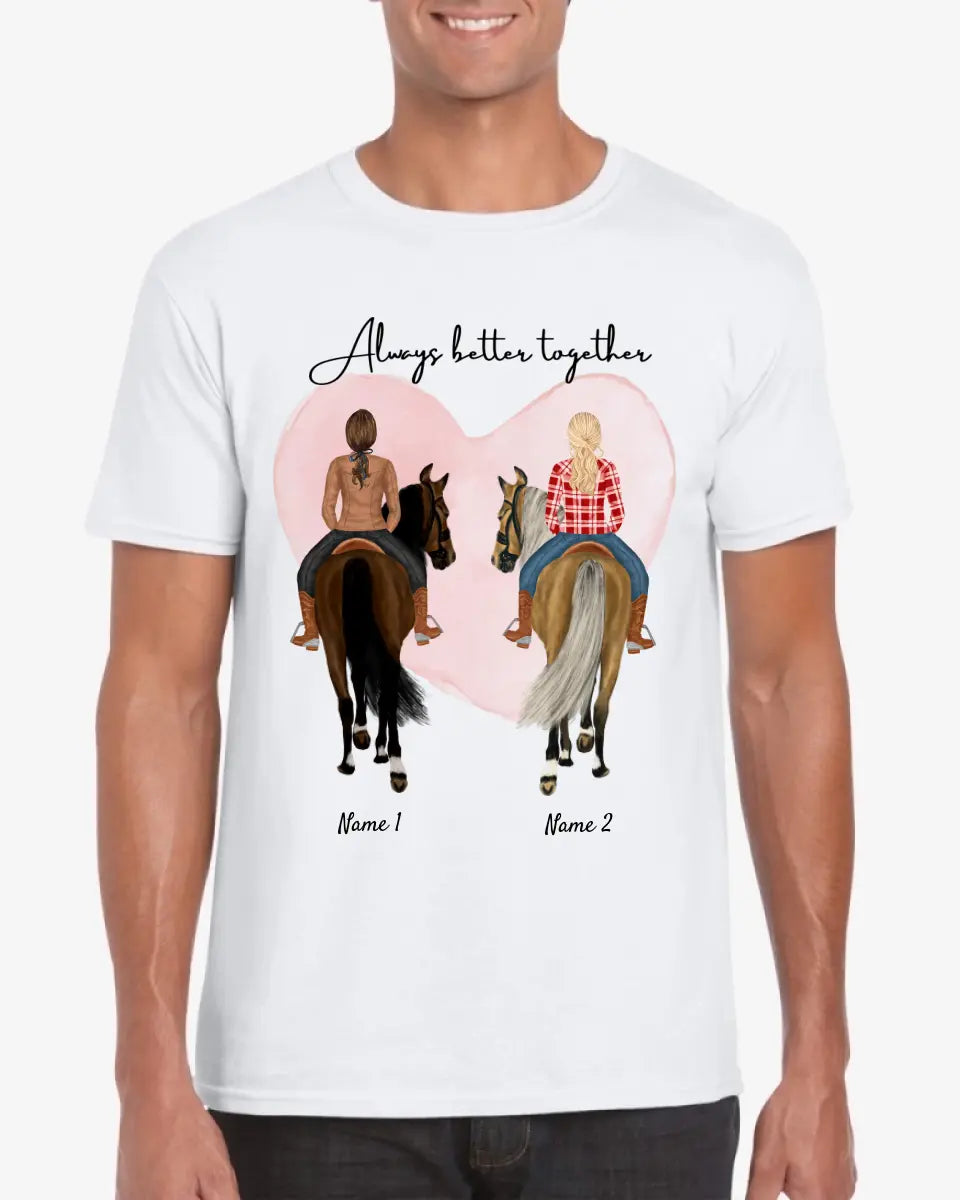 Best Horse Girlfriends - Personalized T-shirt (1-3 female riders)