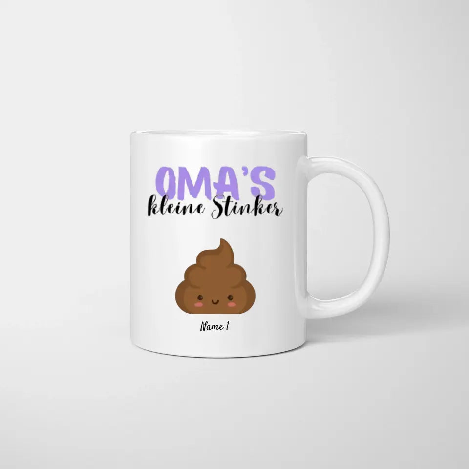 Oma's kleine Stinker - Personalisierte Tasse für Oma/ Großmutter mit Enkel, Kinder