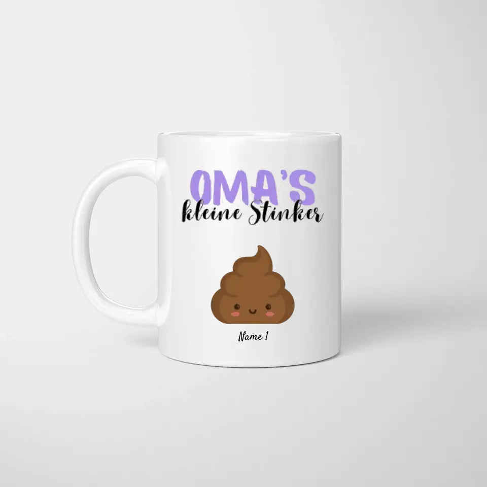 Oma's kleine Stinker - Personalisierte Tasse für Oma/ Großmutter mit Enkel, Kinder