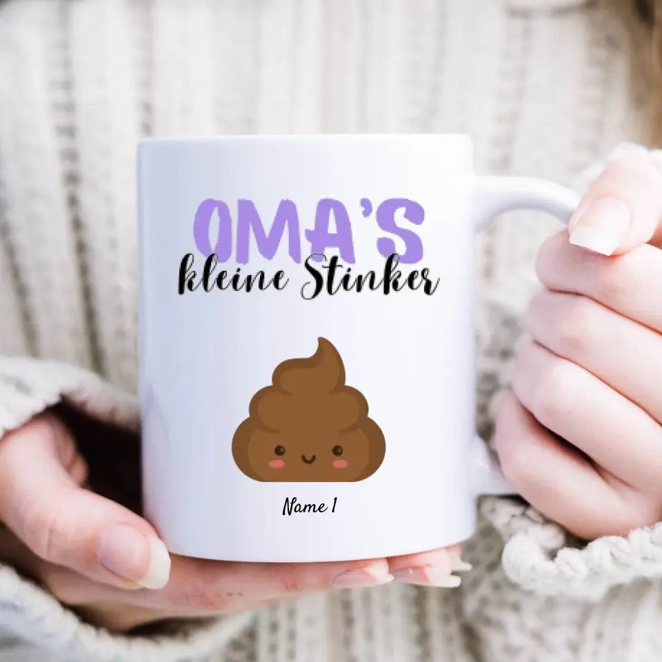 Oma's kleine Stinker - Personalisierte Tasse für Oma/ Großmutter mit Enkel, Kinder