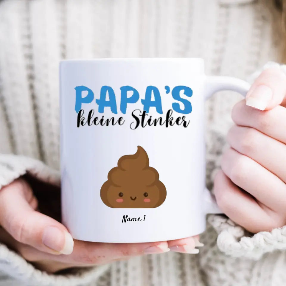 Papa's kleine Stinker - Personalisierte Tasse für Papa/Vater mit Kinder