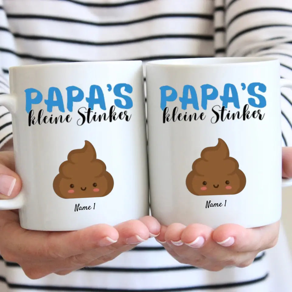 Papa's kleine Stinker - Personalisierte Tasse für Papa/Vater mit Kinder