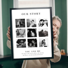 Load image into Gallery viewer, &quot;Our Story&quot; Personalisierte Foto-Collage Leinwand für Pärchen, deinen Partner
