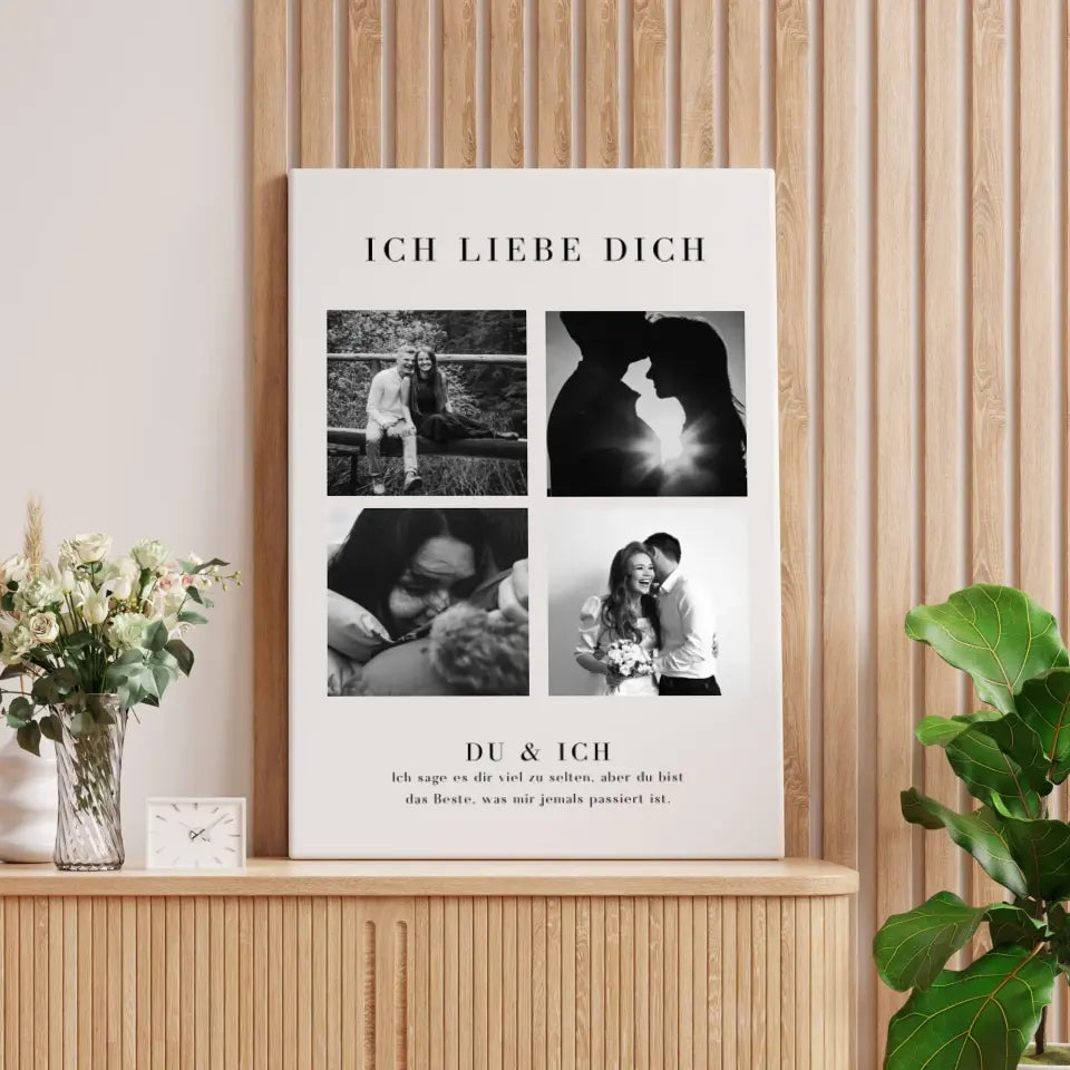 "Ich liebe dich" Personalisierte Foto-Collage Poster für Pärchen, deinen Partner copy