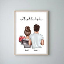 Load image into Gallery viewer, Happy Couple with Children - Personalized Poster

