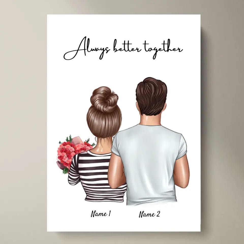 Happy Couple with Children - Personalized Poster