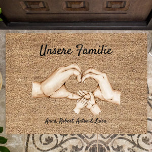 Personalisierte Fußmatte "Unsere Familie" (Eltern, Kinder & Haustiere)