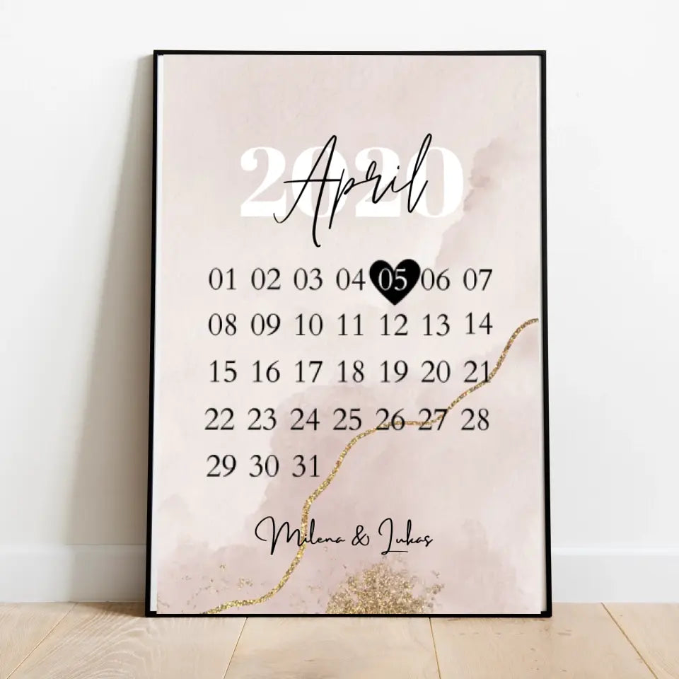 "Unser Tag" Personalisiertes Poster zum Jahrestag, Hochzeitstag, Jubiläum, Geburtstag