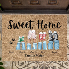 Load image into Gallery viewer, Sweet Home - Personalisierte Fußmatte  für innen &amp; aussen (2-8 Personen, Kinder &amp; Haustiere)
