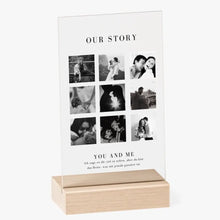 Load image into Gallery viewer, &quot;Our Story&quot; Personalisiertes Pärchen Acrylglas Cover - Fotocollage (4-9 Bilder)
