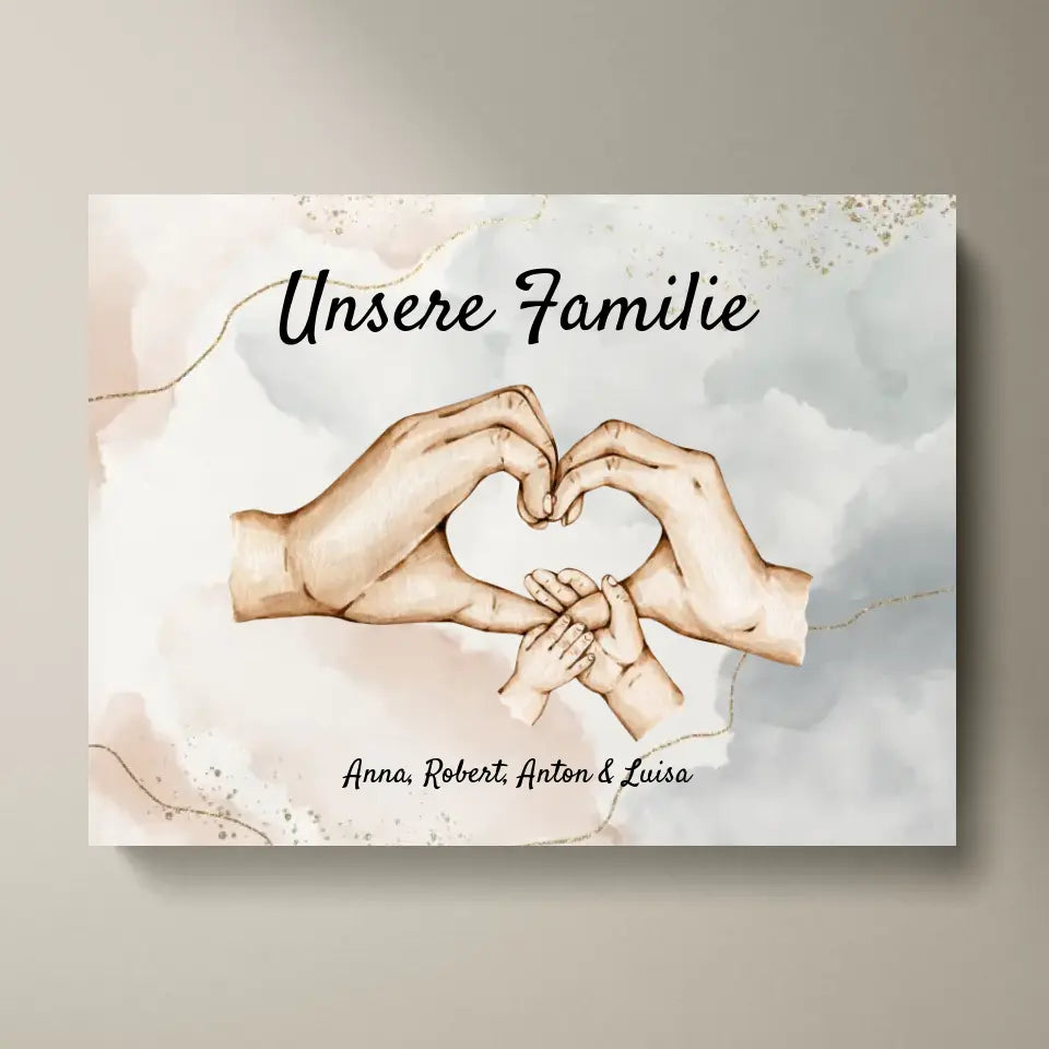 Personalisierte Leinwand "Unsere Familie"