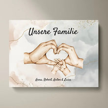 Load image into Gallery viewer, Personalisierte Leinwand &quot;Unsere Familie&quot;
