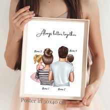 Load image into Gallery viewer, Happy Family with Children - Personalized Poster
