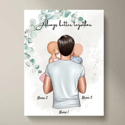 Best Dad - Personalized Poster (1-4 Children)