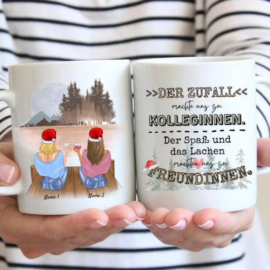 Der Zufall machte uns zu Kolleginnen - Personalisierte Weihnachts-Tasse (2-4 Personen)