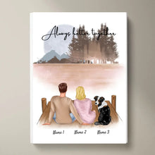 Load image into Gallery viewer, Couple with Pet - Personalised Poster (Dog, Cat)
