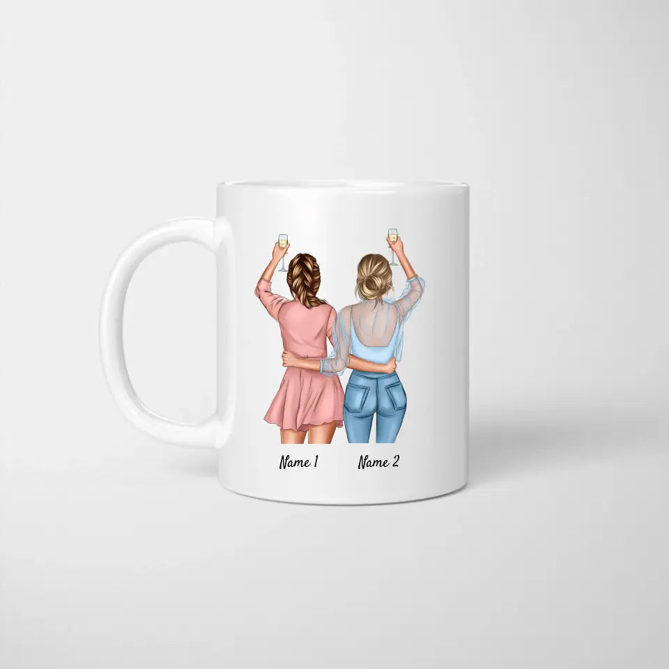 Meilleures amies Cheers - Mug personnalisé (Pour les amies et les sœurs)