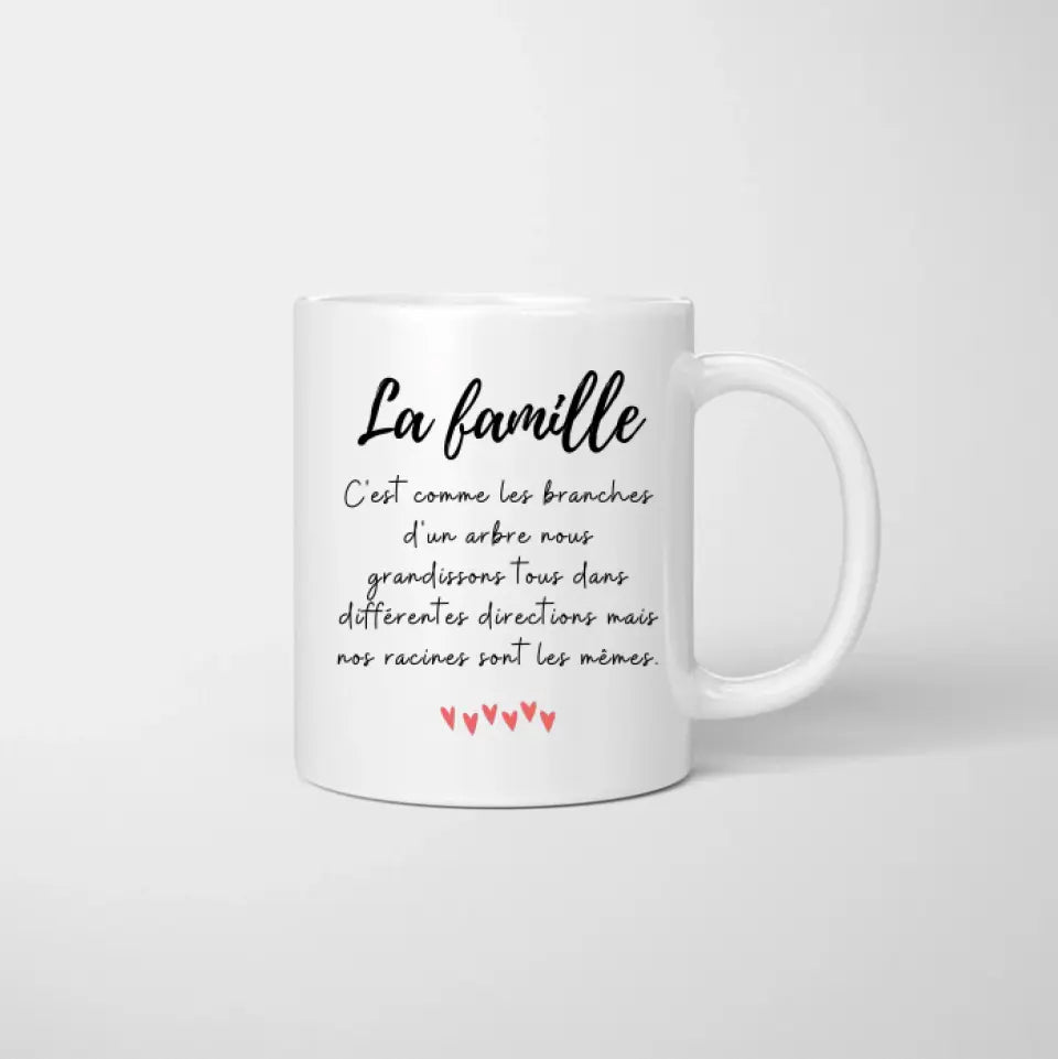 Ma famille - Mug personnalisé (1-4 enfants, adolescents)