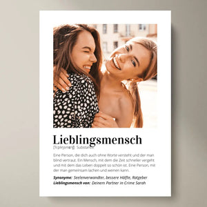 Foto-Poster "Definition" - Personalisiertes Geschenk "Lieblingsmensch"