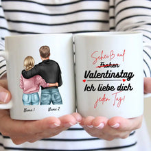Load image into Gallery viewer, Ich liebe dich jeden Tag - Personalisierte Valentinstags-Tasse für Pärchen
