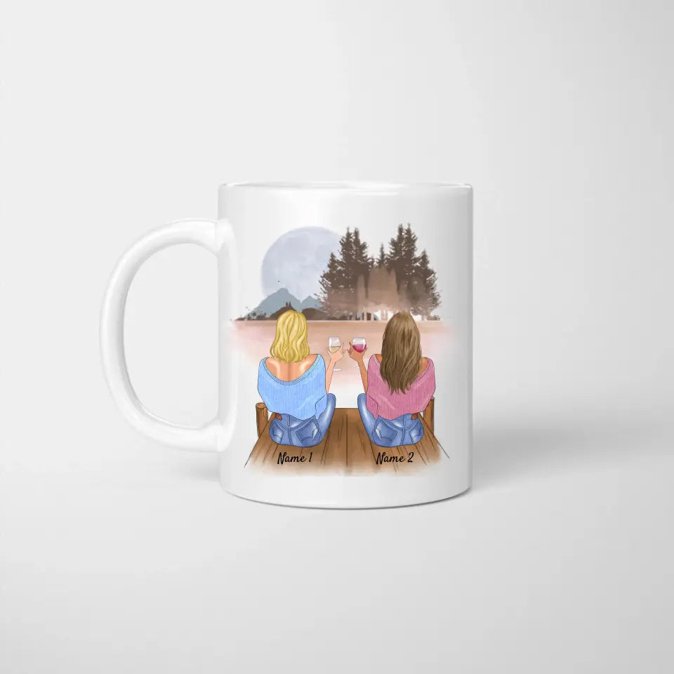 Wein wäre mir jetzt auch lieber - Personalisierte Kolleginnen/ Freundinnen Tasse (2-4 Personen)