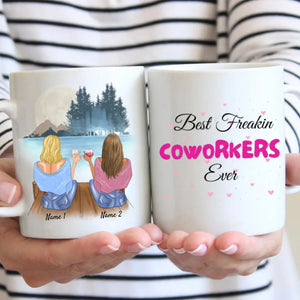 Best freaking coworkers ever - Personalisierte Tasse Kolleginnen, Abschied, Jobwechsel, Geburtstag Büro (2-4 Personen)