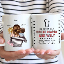 Load image into Gallery viewer, Beste Mama Kaffeetasse - Personalisierte Tasse (Frau mit 1-4 Kinder)

