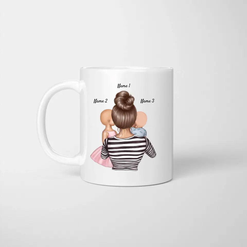 Maman poule (le vraie) - Mug personnalisé (1-4 enfants, adolescents)