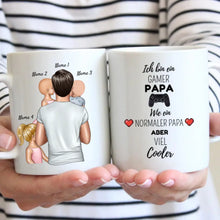 Load image into Gallery viewer, Cooler Gamer PAPA - Personalisierte Tasse für Väter (mit 1-4 Kinder)
