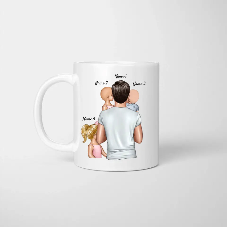 Cooler Gamer PAPA - Personalisierte Tasse für Väter (mit 1-4 Kinder)